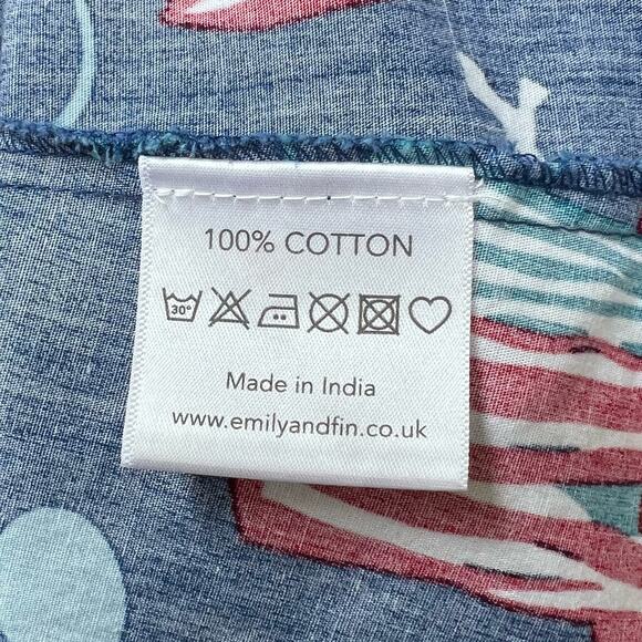 Emily & Fin Women’s A-Line Cotten Skirt XXL UK18 Pockets Retro Beach Print Blue - Picture 8 of 8